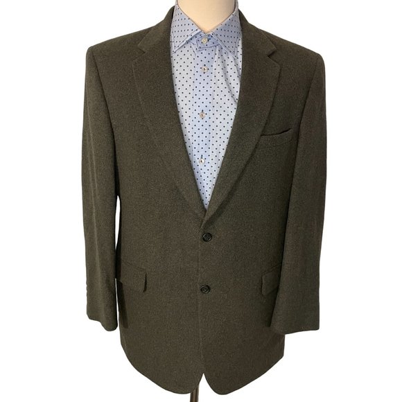 Vintage Jos A Bank Gordon 100% Camelhair Single Breasted Sportcoat Men 44L Gray